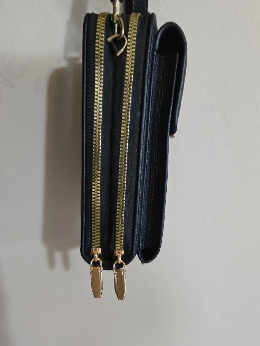 Mingyou Black Crossbody Pebbled Faux Leather Phone Wallet Purse Multiple Pockets - Picture 9 of 12